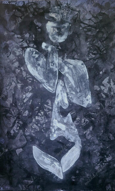 suggestion v.1, ink and bleach, 2022